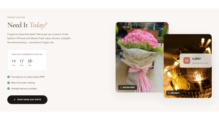 Need it today section with same-day order countdown