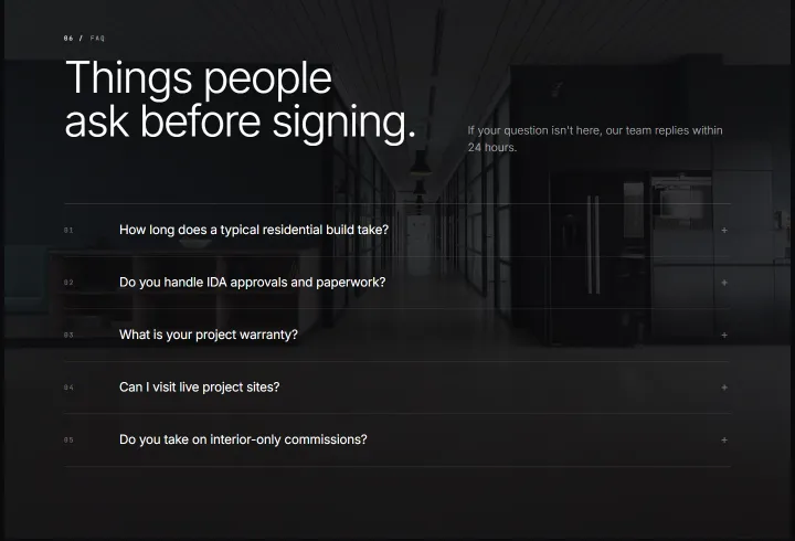 Frequently asked questions section